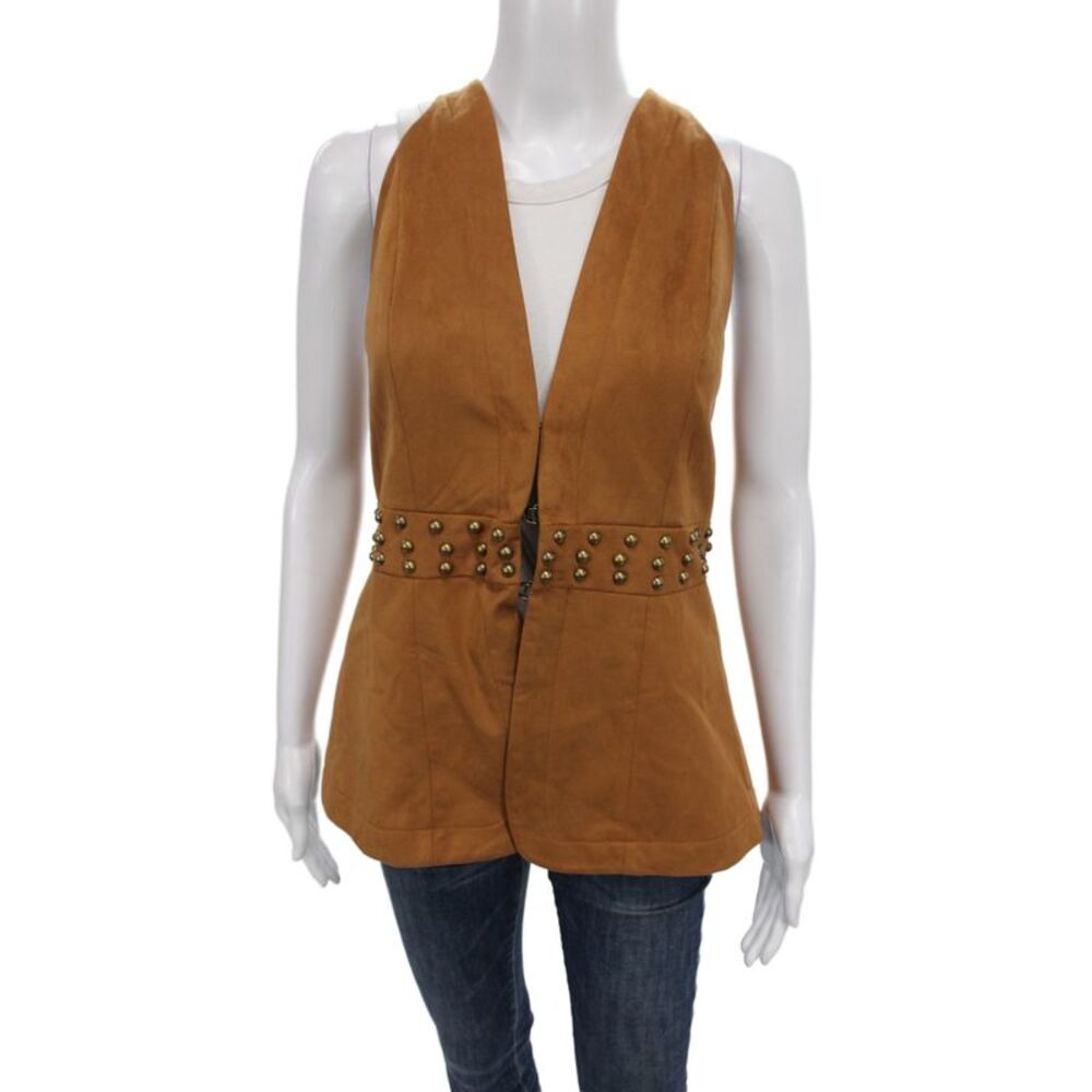 Mare Mare Women Sleeveless V-Neck Western Blouse Brown Size XL